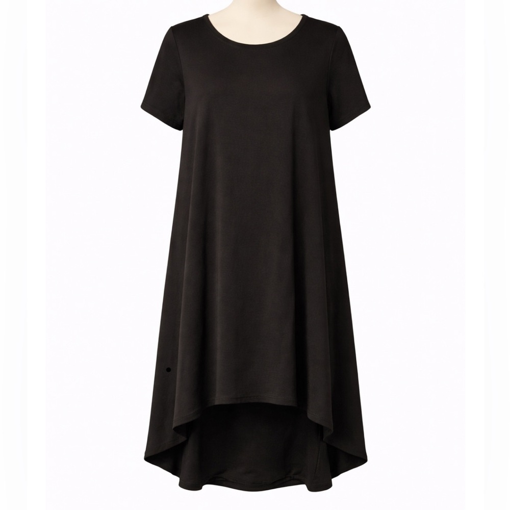 Black High Low Trapeze Fit Dress